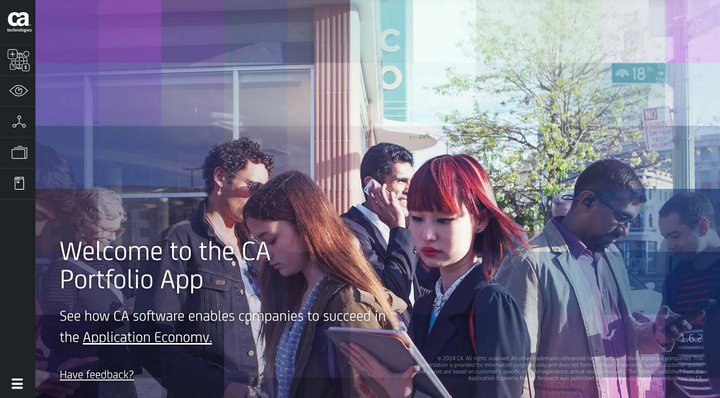 Application landing page