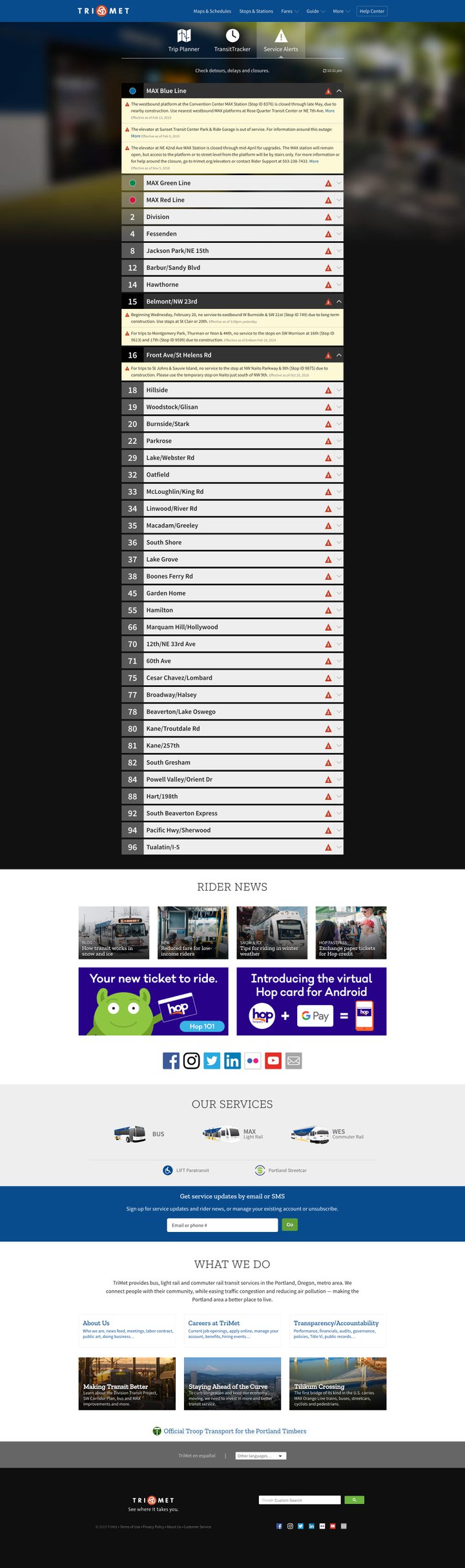 Service Alerts